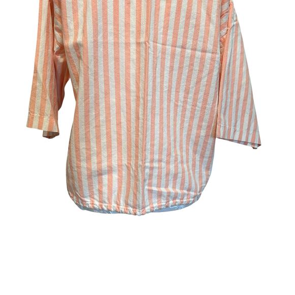 Vintage 60s Pink White Striped Top Womens Sz Large Drawstring Waist Barbiecore - Picture 12 of 15